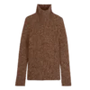 Schokoladenbraun – Strickpullover mit hohem Kragen