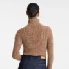 Schokoladenbraun – Strickpullover mit hohem Kragen