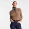 Schokoladenbraun – Strickpullover mit hohem Kragen