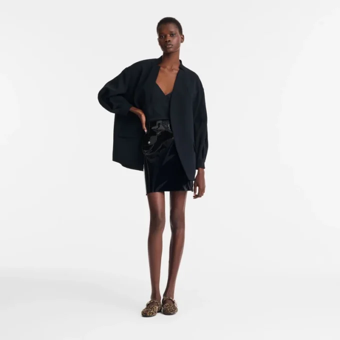 Schwarz – Crêpe-Jacke