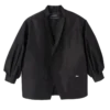 Schwarz – Kimonojacke aus technischem Taft