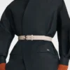 Schwarz – Kimonojacke aus technischem Taft