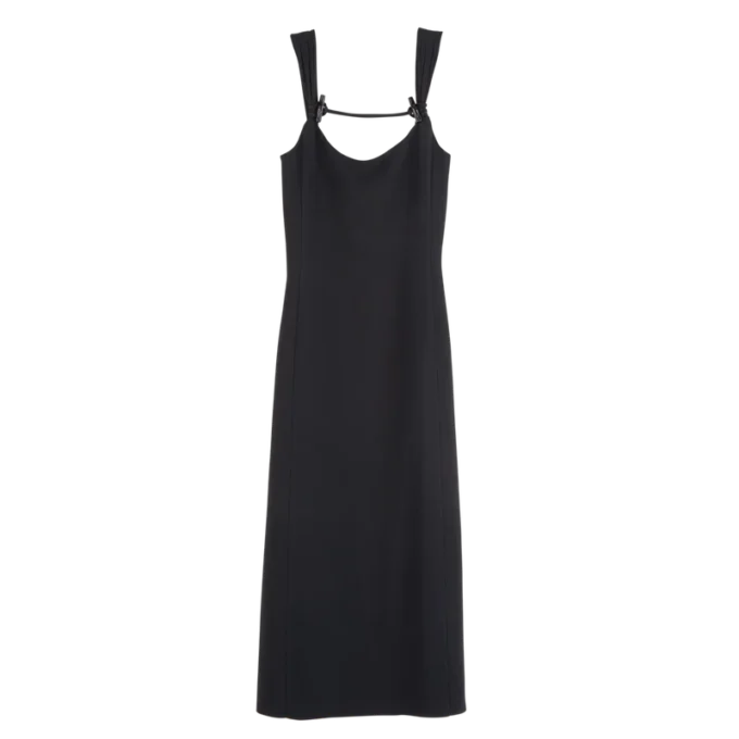 Schwarz – Langes Kleid aus Krepp