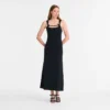 Schwarz – Langes Kleid aus Krepp