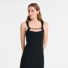 Schwarz – Langes Kleid aus Krepp