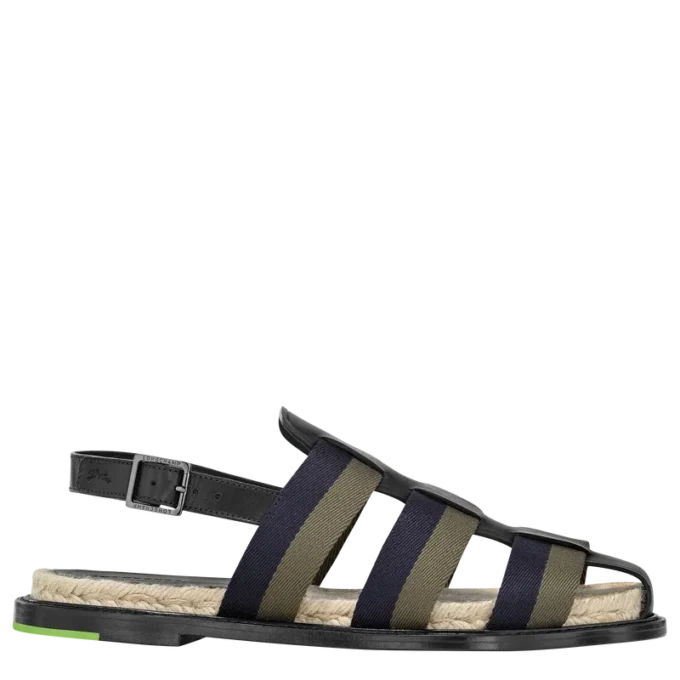 Schwarz – Ledersandalen mit Schattenmuster