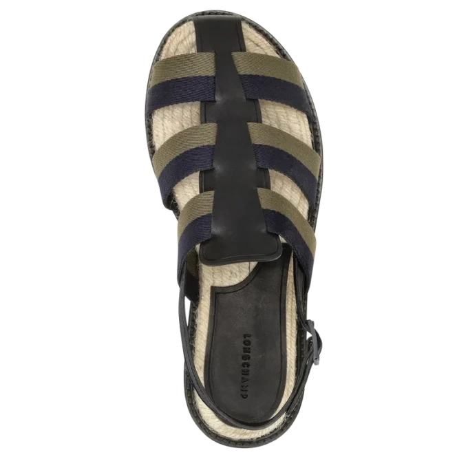 Schwarz – Ledersandalen mit Schattenmuster