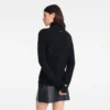 Schwarz – Strickpullover mit hohem Kragen