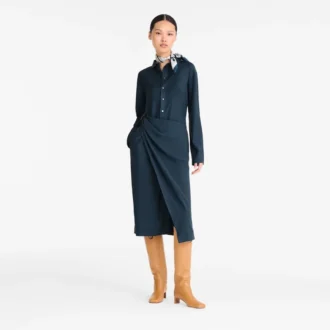 Tintenblau – Kreppkleid