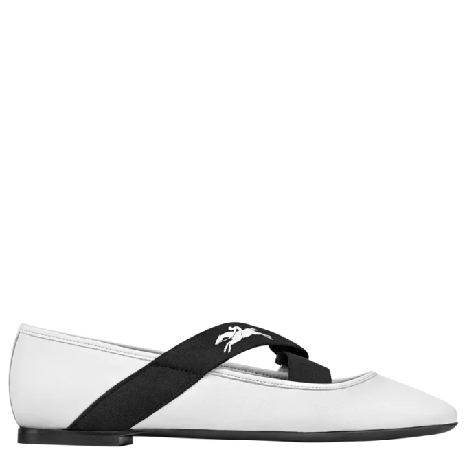 Weiß – Ballerinas aus Leder