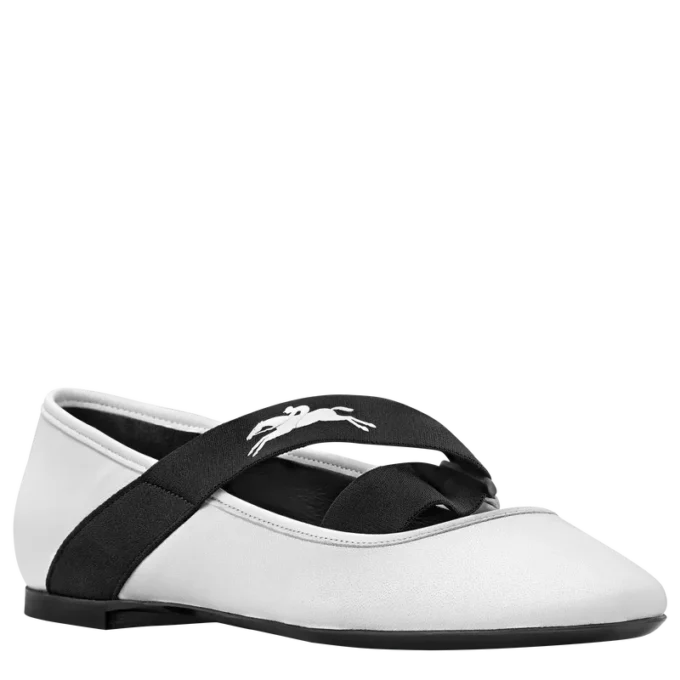 Weiß – Ballerinas aus Leder