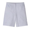 Weiß – Bermudashorts aus besticktem Gabardine