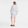 Weiß – Bermudashorts aus besticktem Gabardine