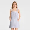 Weiß – Besticktes Gabardine-Kleid