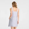 Weiß – Besticktes Gabardine-Kleid