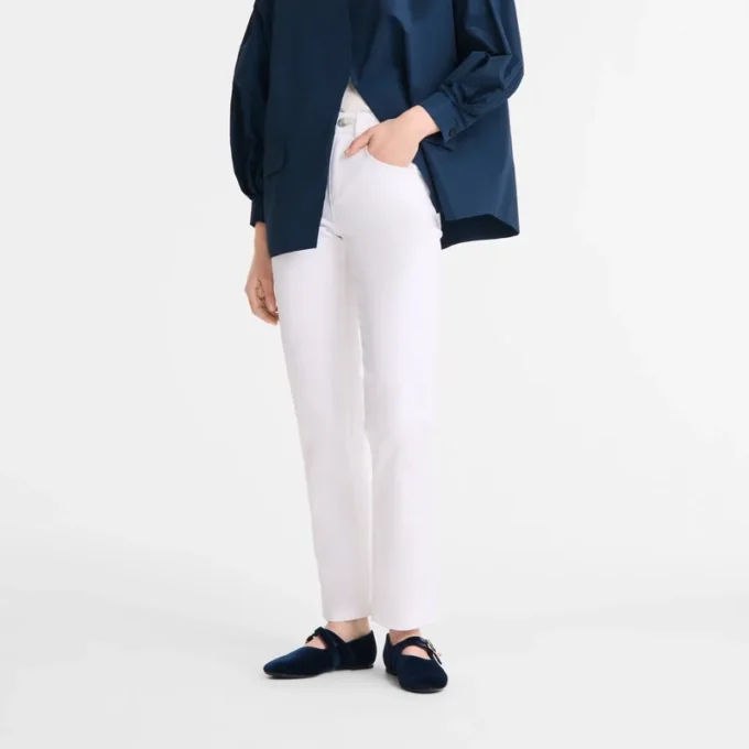 Weiß – Gabardine-Hose