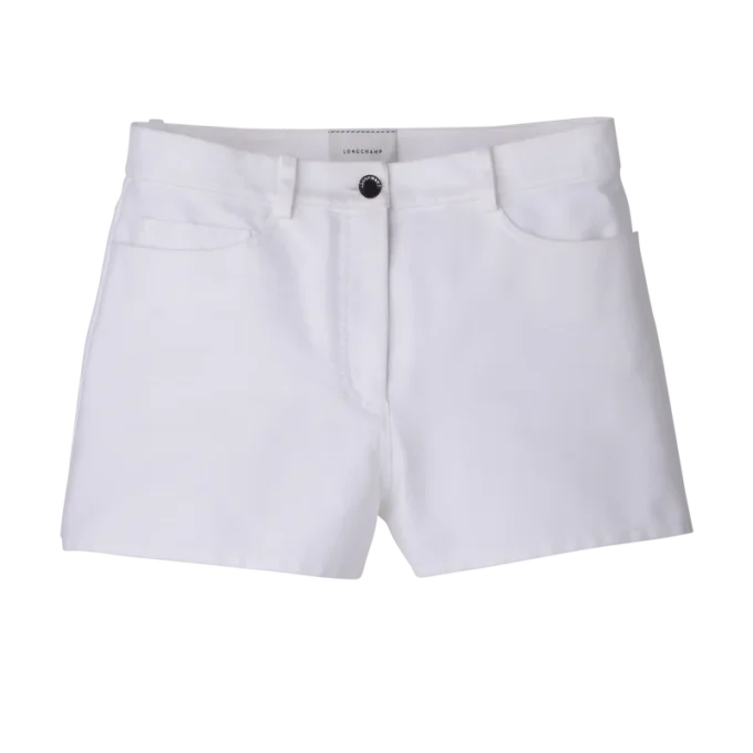 Weiß – Gabardine-Shorts