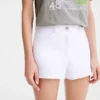 Weiß – Gabardine-Shorts